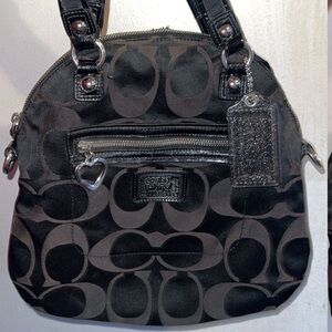 Coach Black and Gray Signature Shoulder Bag